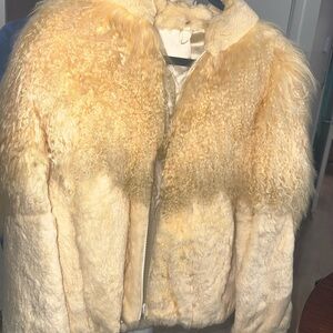 Faux Fur Jacket in Cream